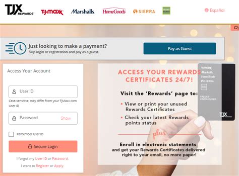 Tjmaxx credit card pay bill - This information can be viewed in the Account Summary at My Kohl’s Card 24 hours after your payment has been posted to your account. You can also receive your latest account information 24 hours a day by calling Kohl’s Customer Service at (855) 564-5748 and selecting option '2' from the main telephone menu. If your payment was made after 7: ...